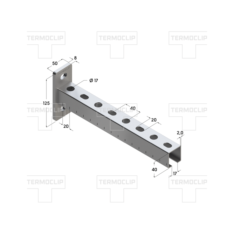 Консоль Termoclip 38x40x2,0-800