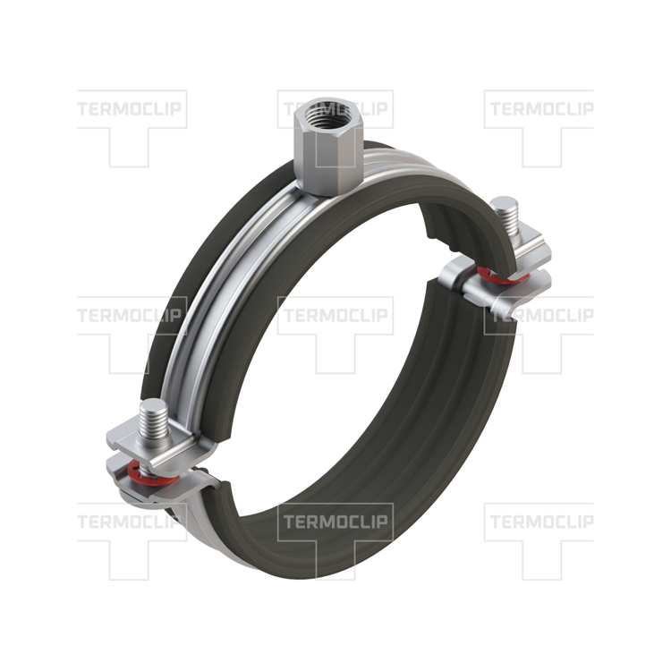 Хомут Termoclip составной с виброгасителем PI-SD 2" (74-80) M8/M10 20x1,2F